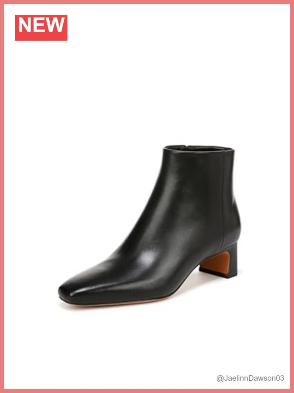 Leather Ankle Bootie with Plush Foam Footbed and Square Toe Design